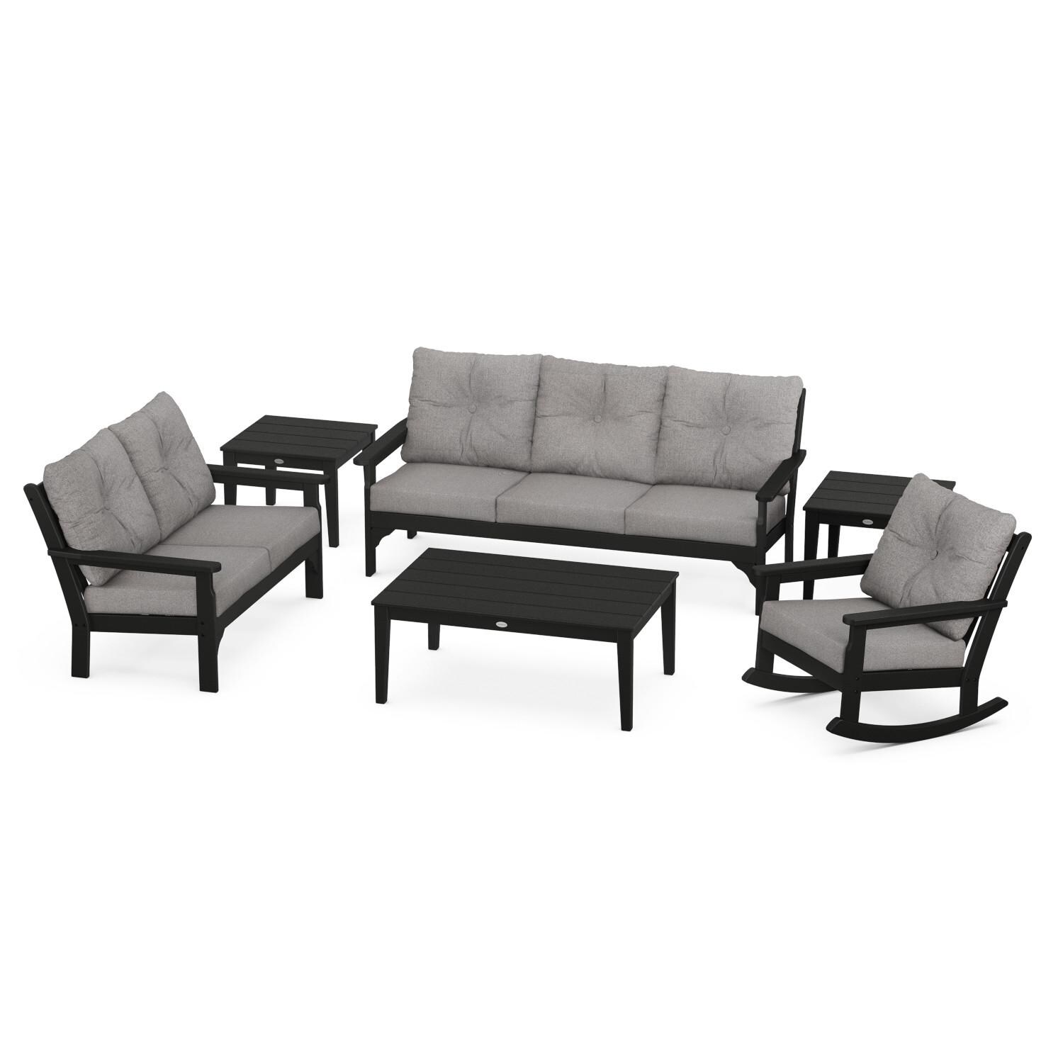 POLYWOOD Vineyard 6-Piece Deep Seating Set w/ Rocker - Mycitystee