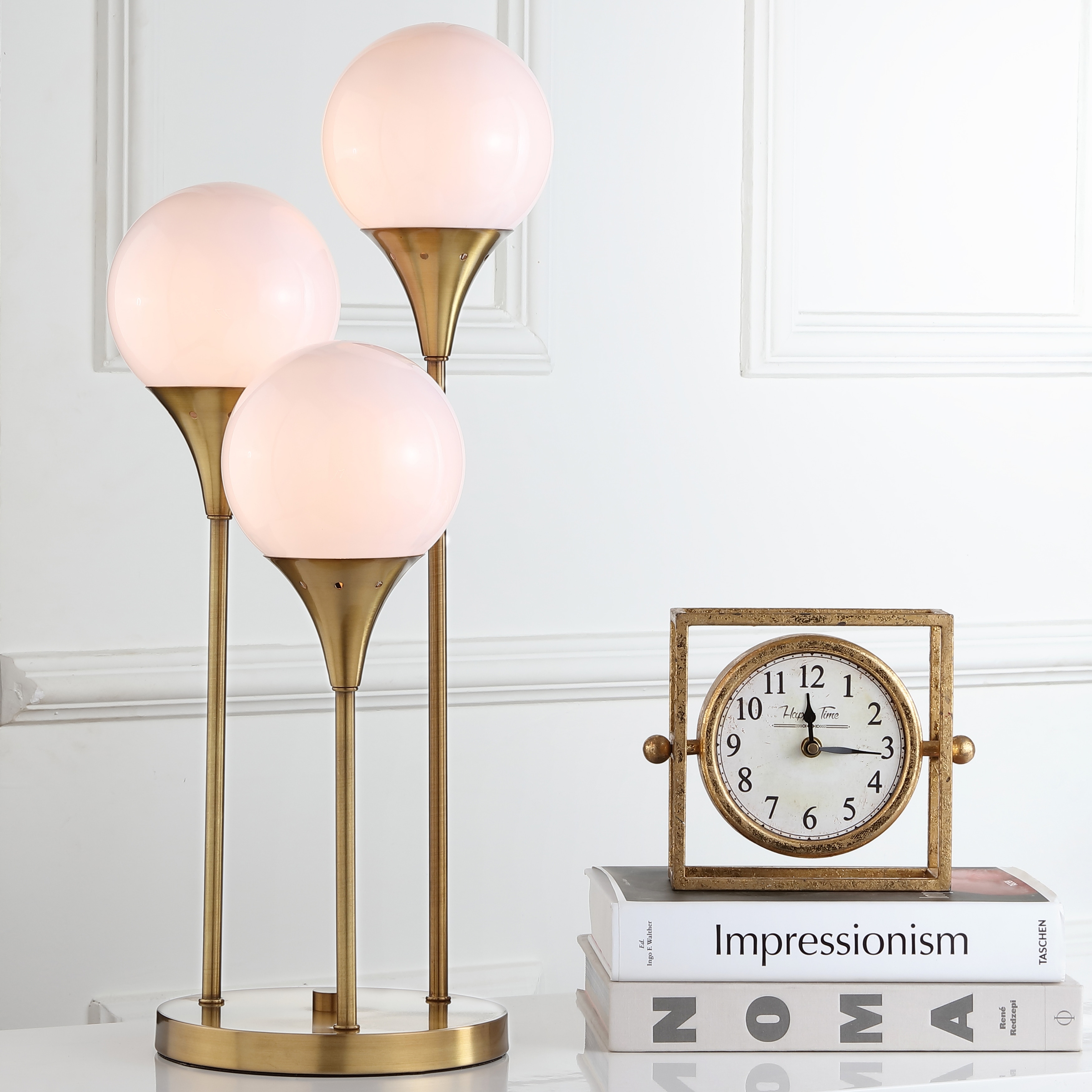 SAFAVIEH Lighting 25-inch Marzio Brass Gold LED Table Lamp - 11.5