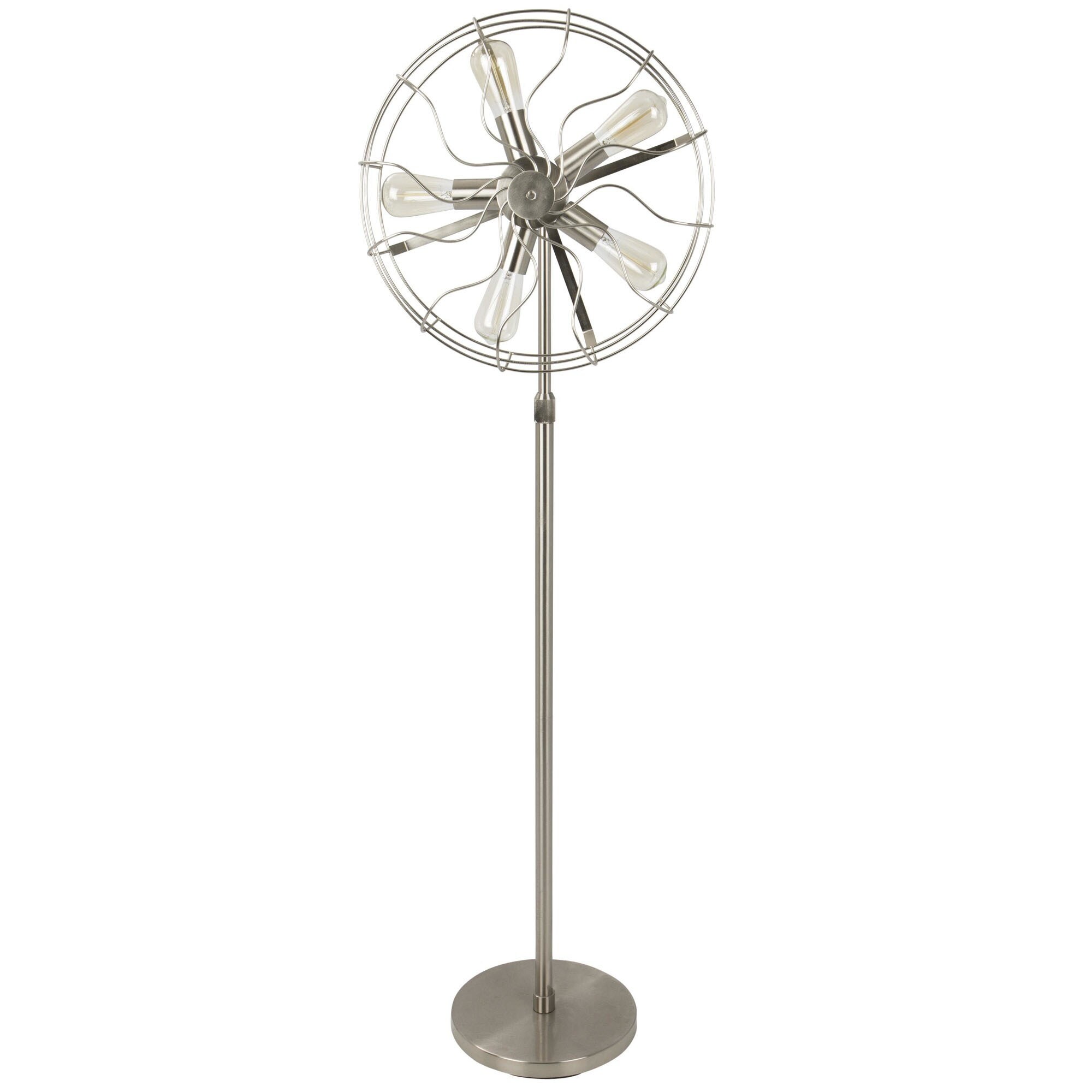 Lumisource Ozzy Vintage Industrial Floor Lamp in Satin Nickel - 18.5