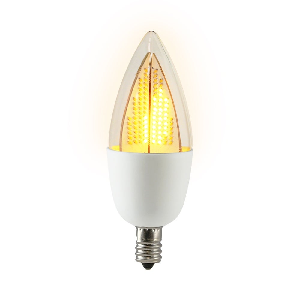 Euri Lighting Flickering Flame Bulb， Decorative CA9.5 Candelabra E12 Base， 1800K， Non-Dim， 6W Equivalent - Mycitystee