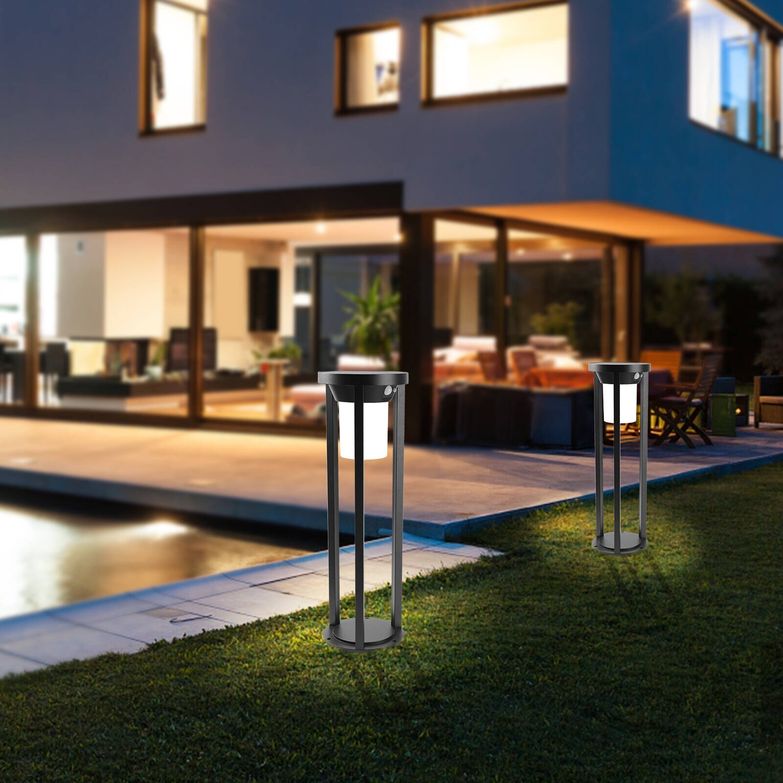 2-Pack Solar Outdoor Light Pathway Garden Dusk to Dawn with Stake 1989 - 1989-600-2B - Mycitystee