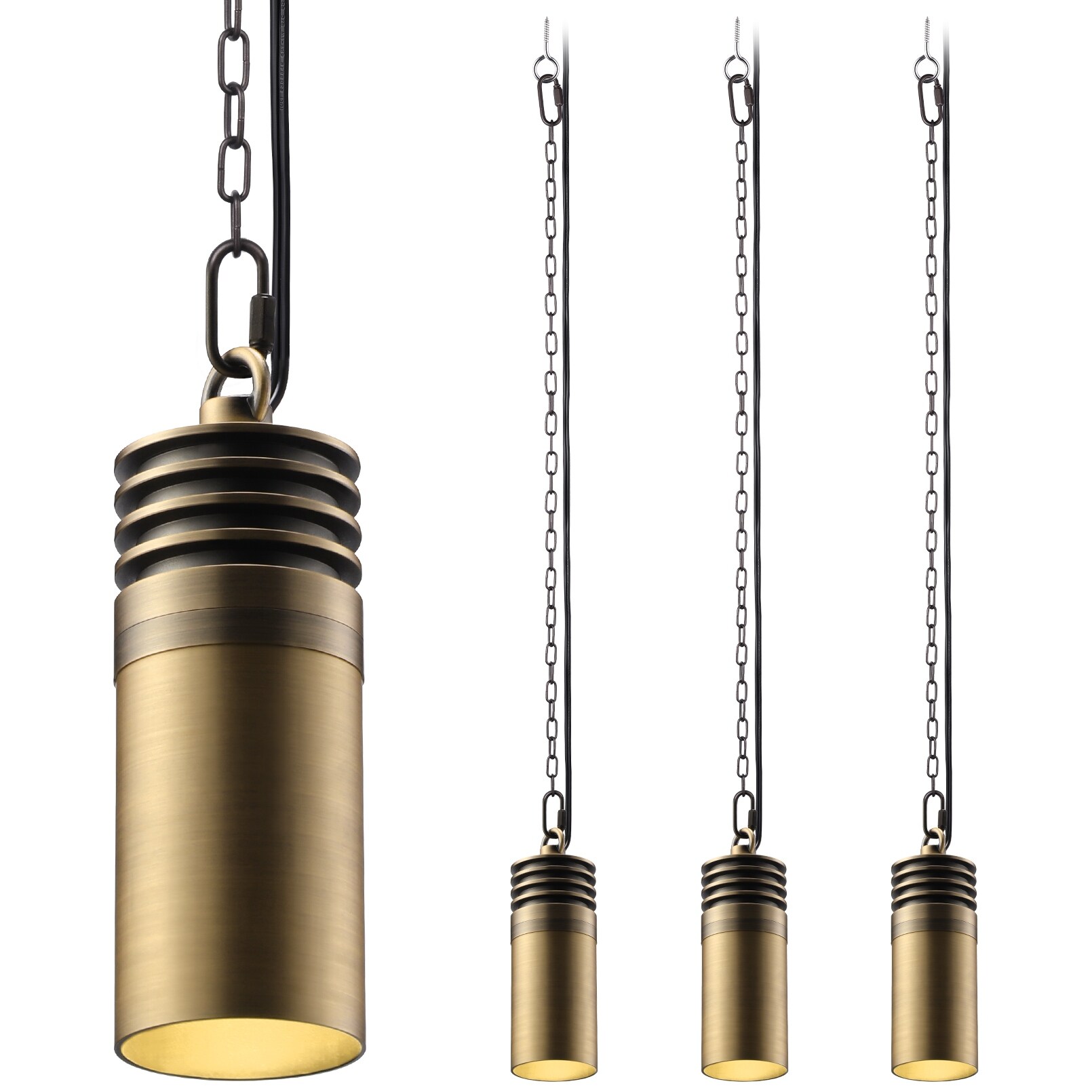 4.5W 12V Outdoor Pendant Light， 7.63Inch Yellow - 4PACK - Mycitystee