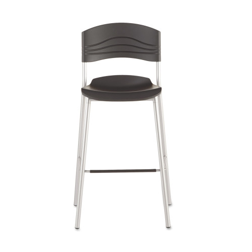 Iceberg CafeWorks Stool， Supports Up to 225 lb， Graphite Seat/Back， Silver Base (64527) - Mycitystee