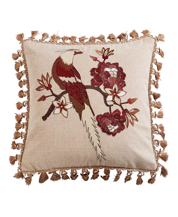 Levtex Astrid Bird Tassel Decorative Pillow， 18