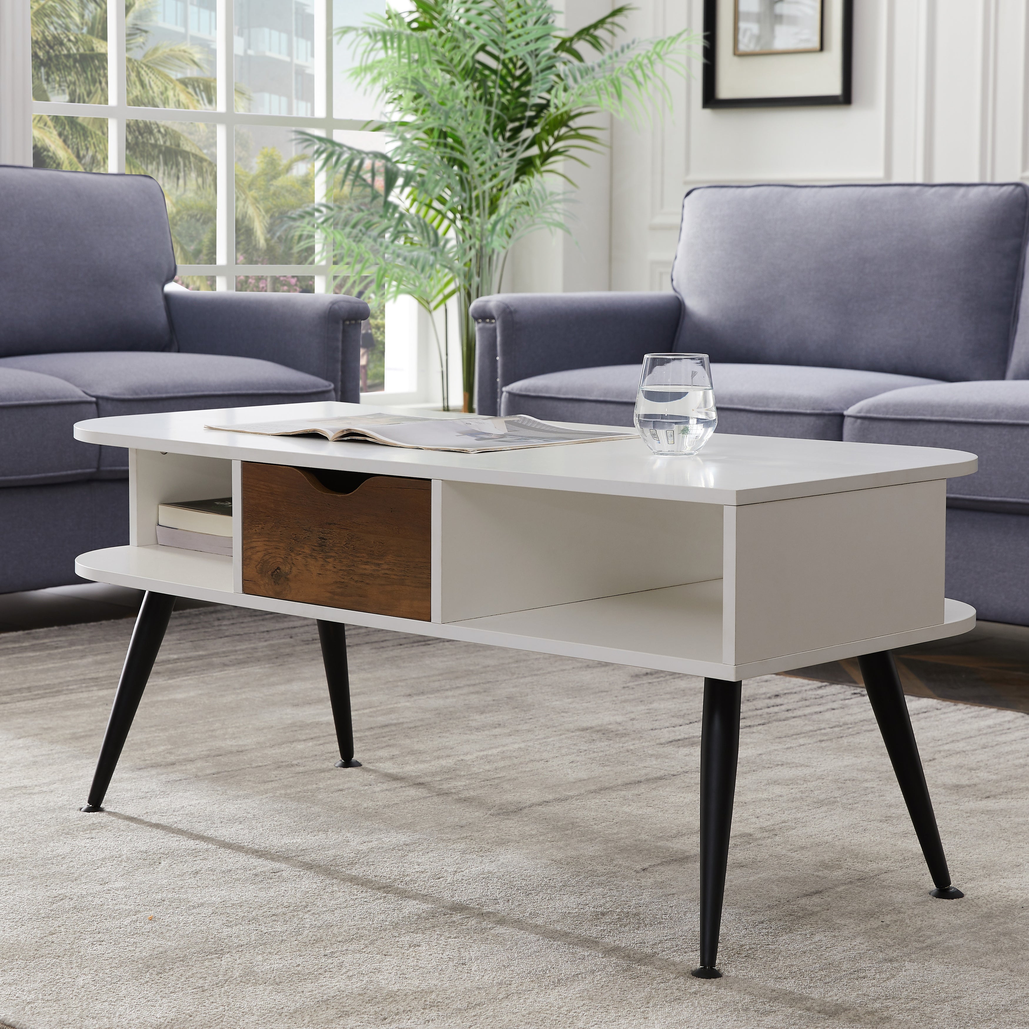 Modern White Storage Coffee ctable- - Mycitystee