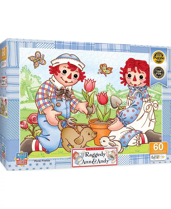 MasterPieces Puzzles Raggedy Ann - Picnic Friends 60 Piece Kids Jigsaw Puzzle - Mycitystee