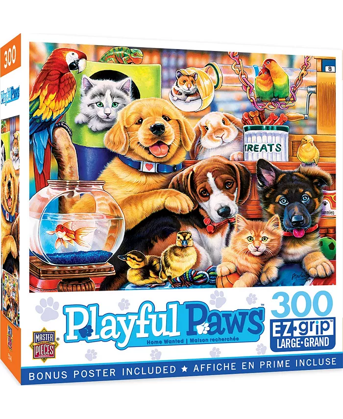 MasterPieces Puzzles Playful Paws - Home Wanted 300 Piece Adult Jigsaw Puzzle - Mycitystee