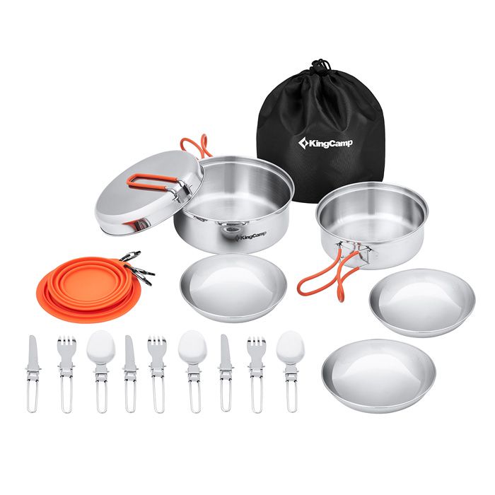KingCamp Lightweight Camping Backpacking 1-3 Person Cookware Mess Kit - Mycitystee