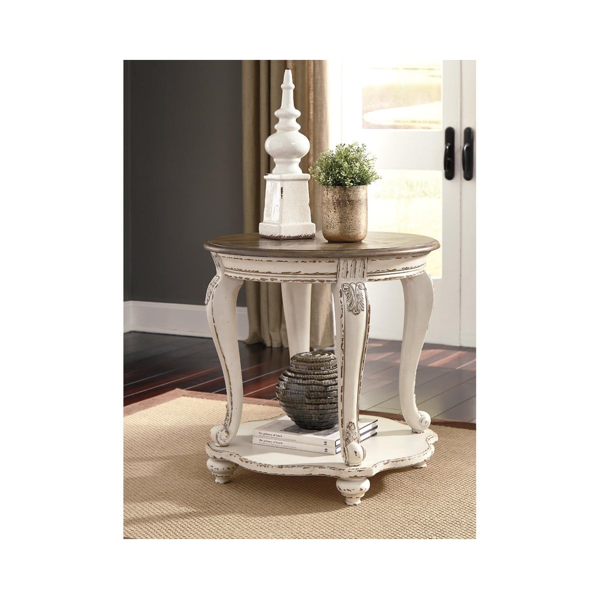 Realyn End Table - White/Brown - Mycitystee