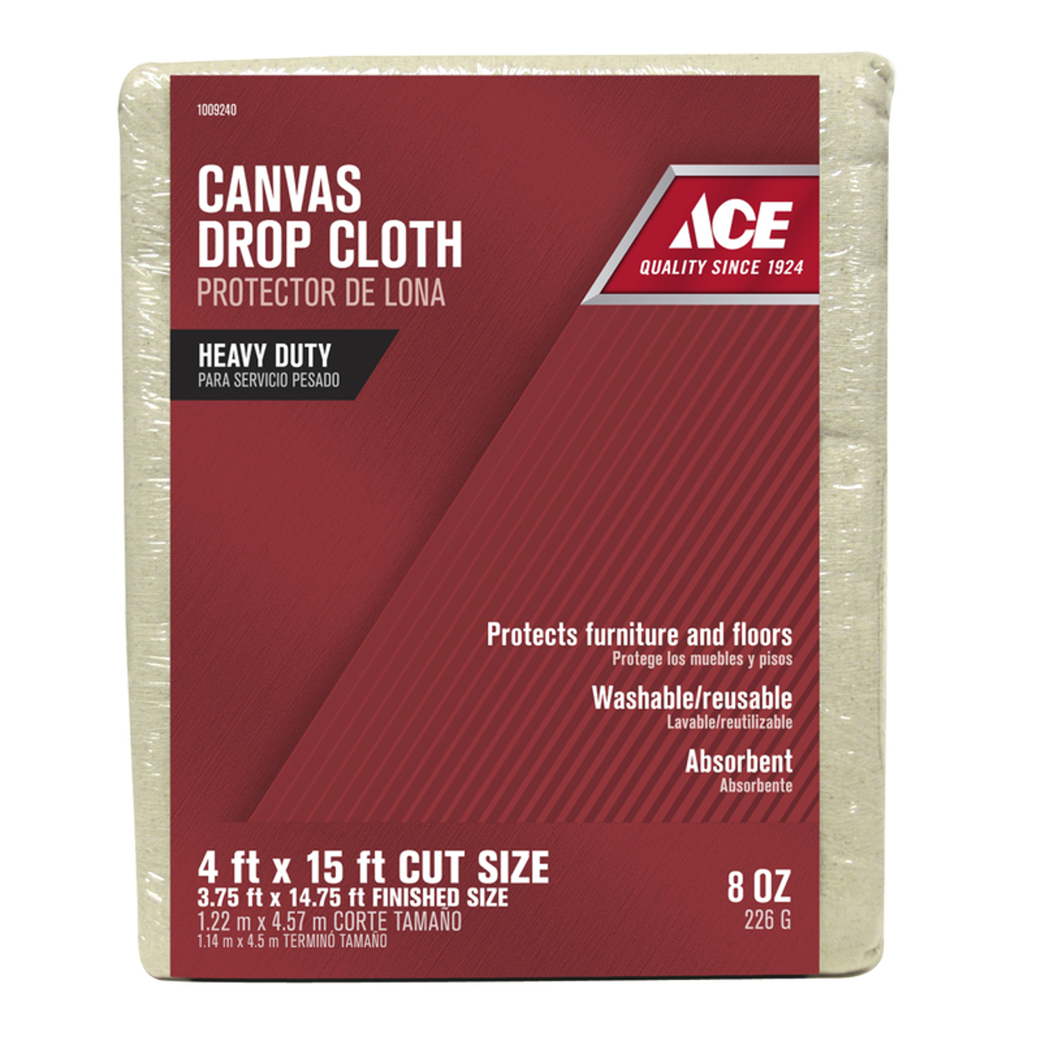 Ace 4 ft. W X 15 ft. L 8 oz Canvas Drop Cloth 1 pk - Mycitystee