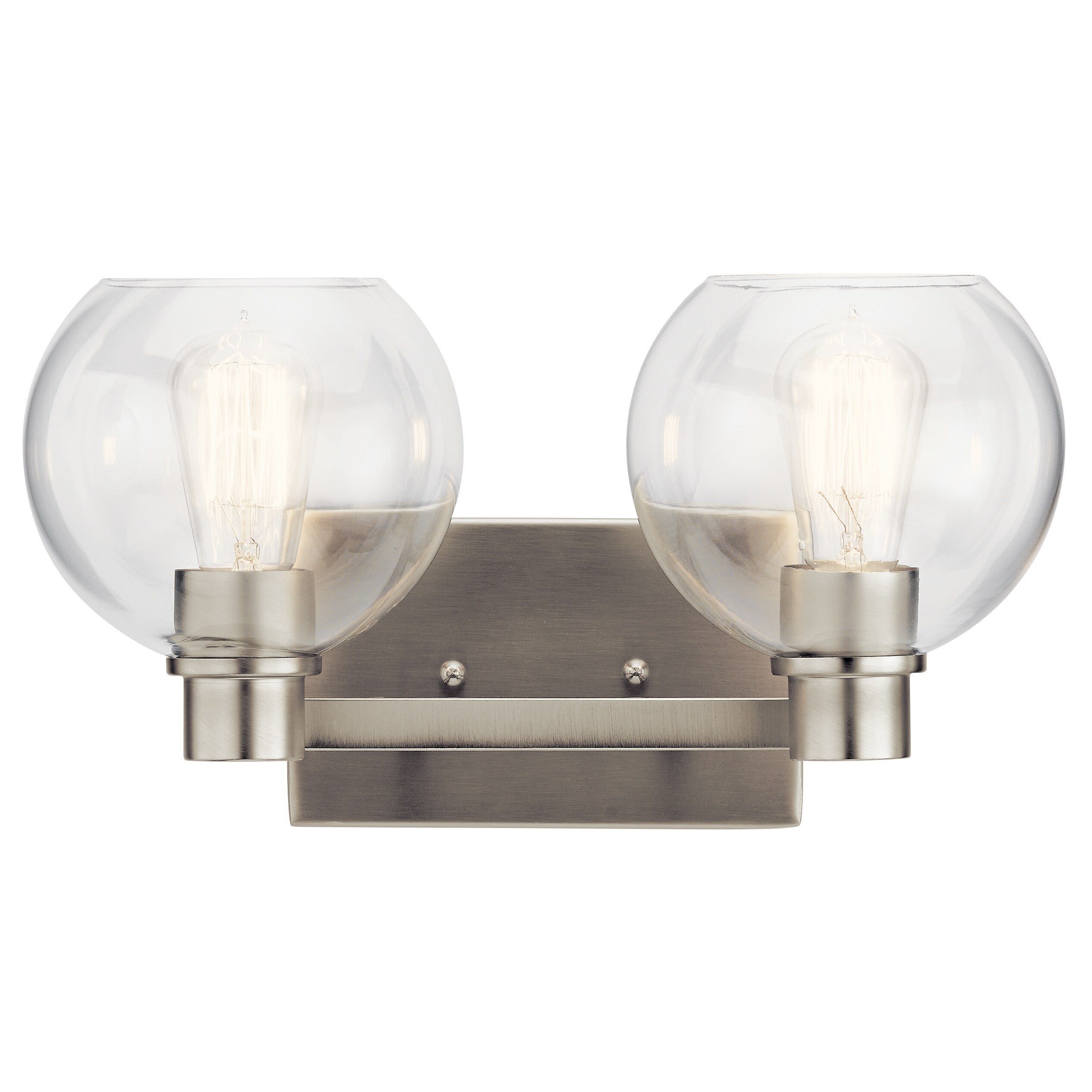 Strick and Bolton Oakley Brushed Nickel 2-light Vanity - Brushed nickel - Mycitystee