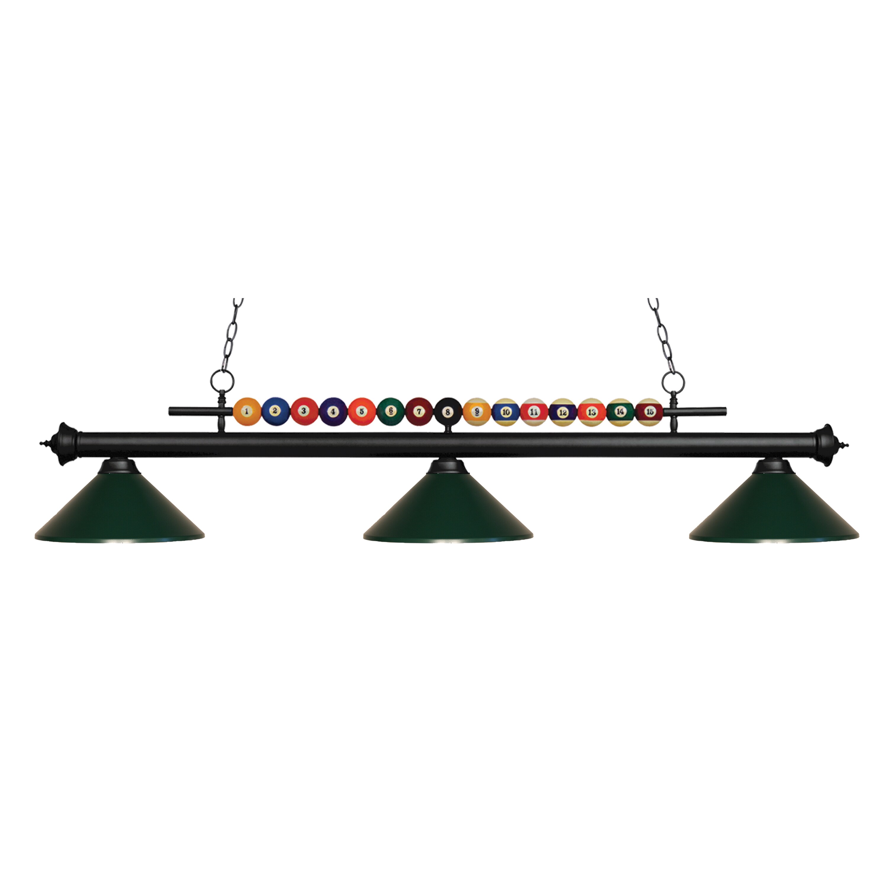 Avery Home Lighting Shark 3-light Island/Billiard Dark Green-finished Light - Grey - Matte Black - Mycitystee