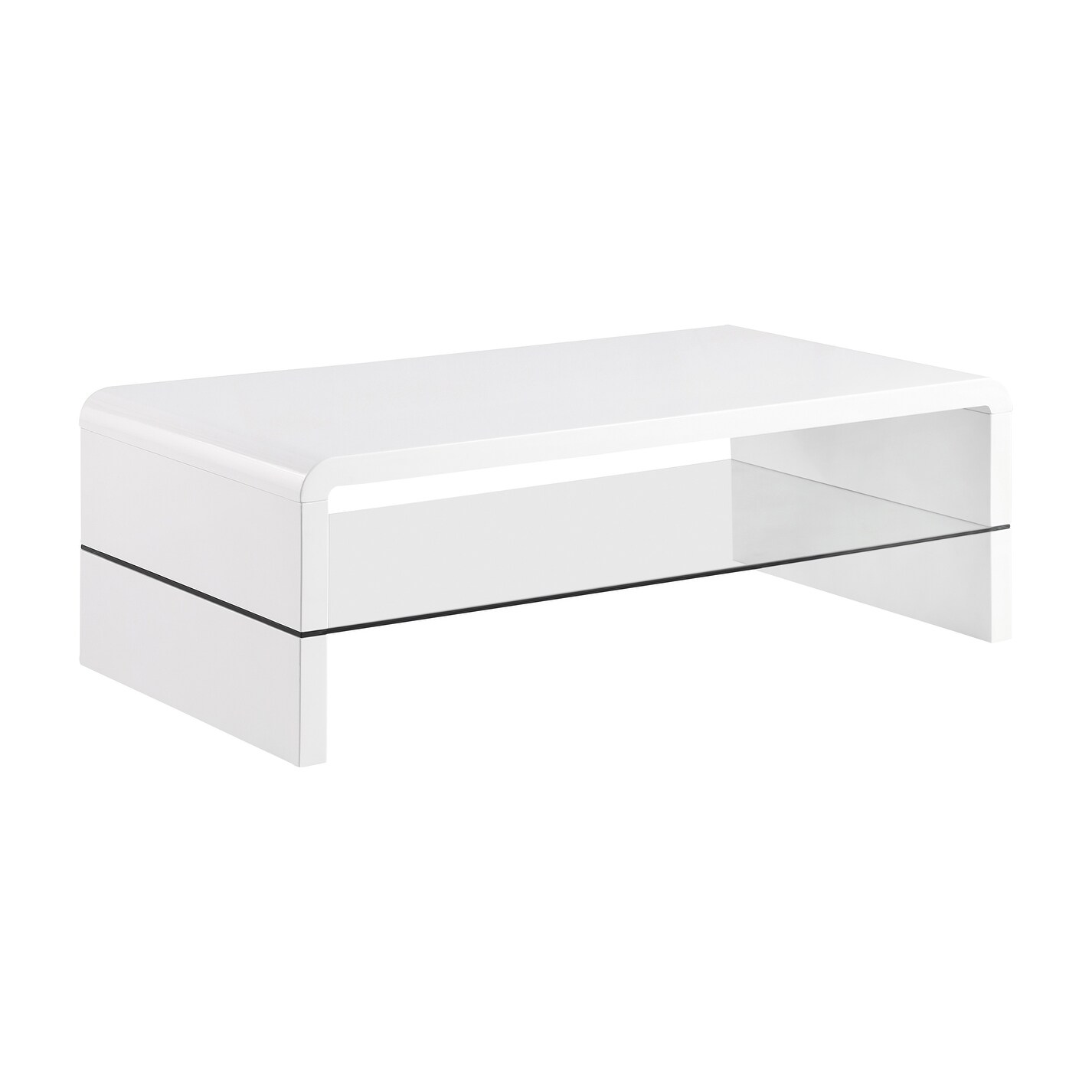 Coaster Furniture Airell White High Gloss Rectangular Coffee Table - Mycitystee
