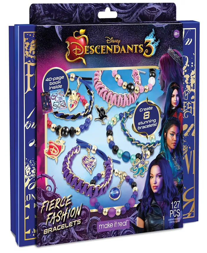 Disney Descendants 3 Fierce Fashion Bracelets Kit Create 8 Stunning Disney Charm Bracelets， Make It Real， 127 Pieces， Tweens Girls， All-In-One， DIY Be - Mycitystee