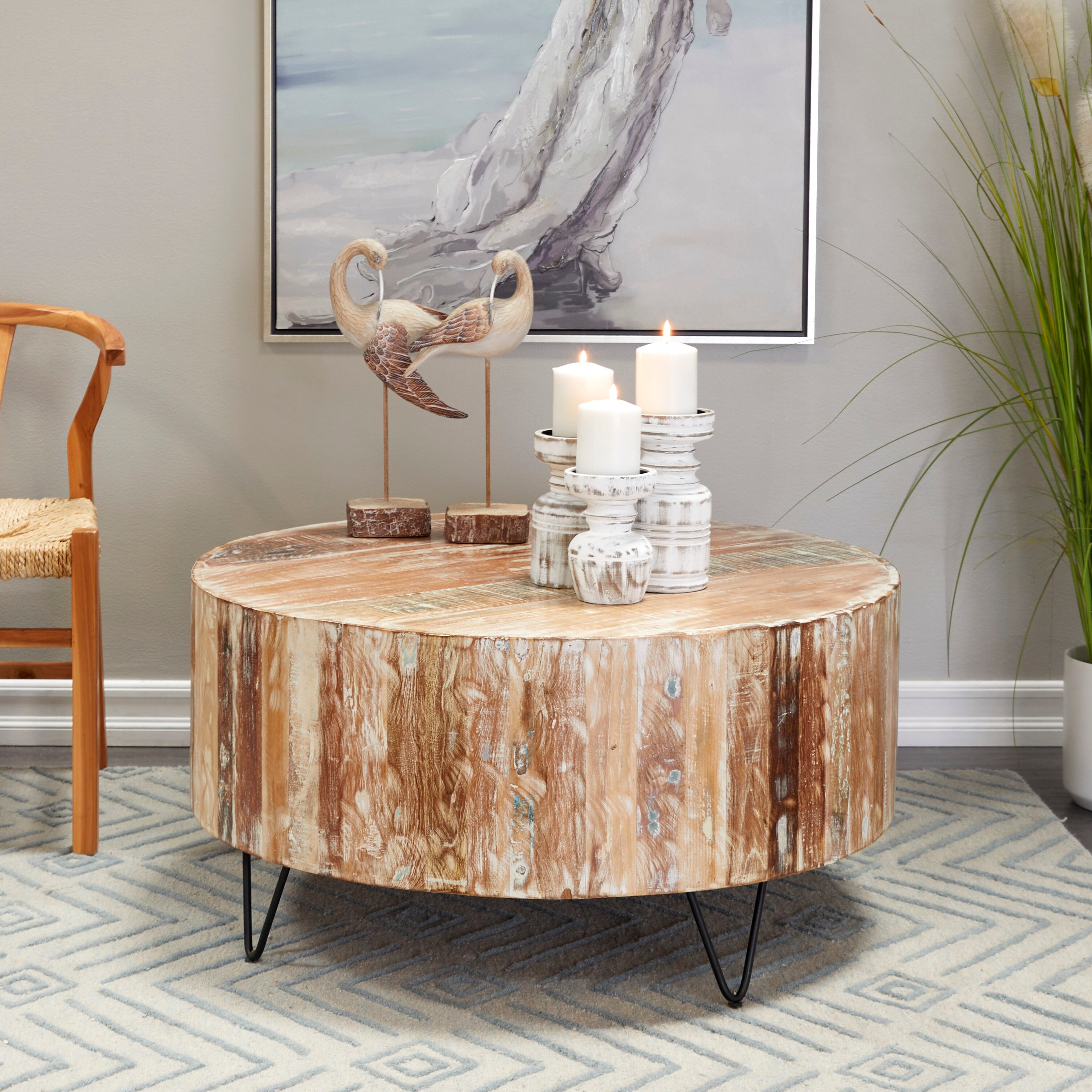 Brown Mango Wood Rustic Coffee Table - Mycitystee