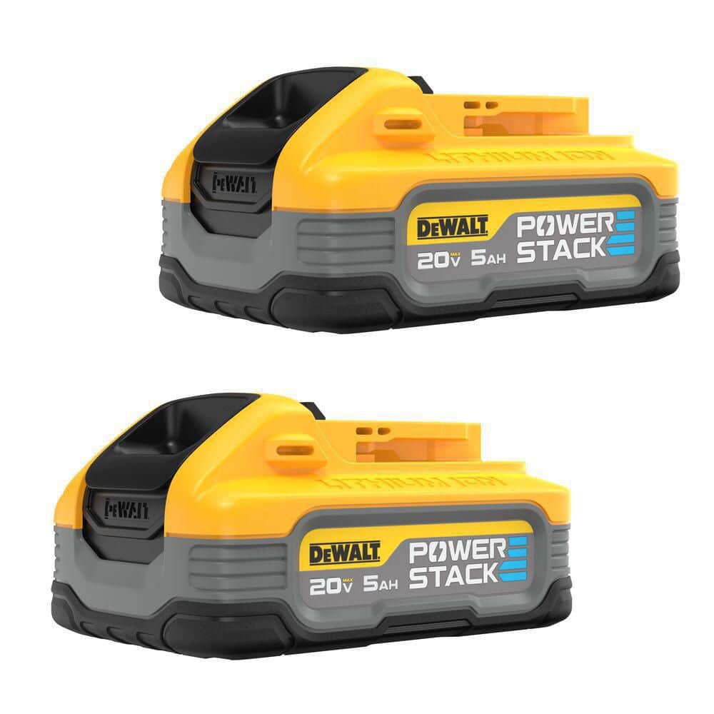 DEWALT POWERSTACK 20V Lithium-Ion 5.0Ah Battery Pack (2 Pack) DCBP520-2 - Mycitystee