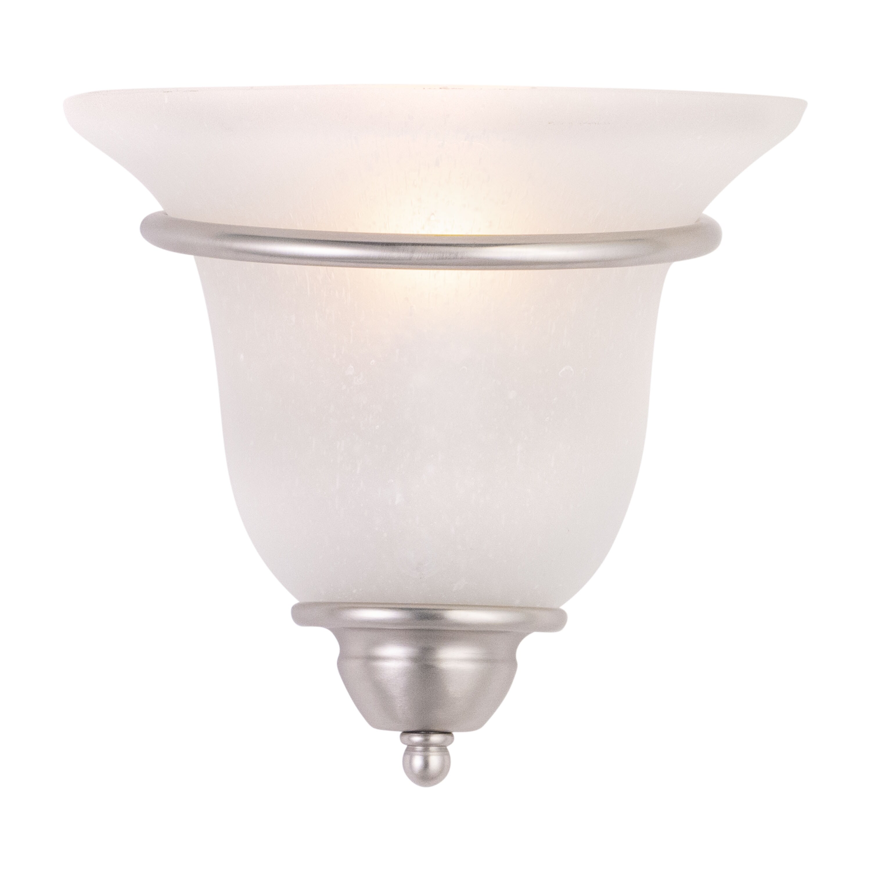 Monrovia 1 Light Brushed Nickel Flush Wall Sconce White Glass - 10-in W x 9.5-in H x 5-in D - Mycitystee