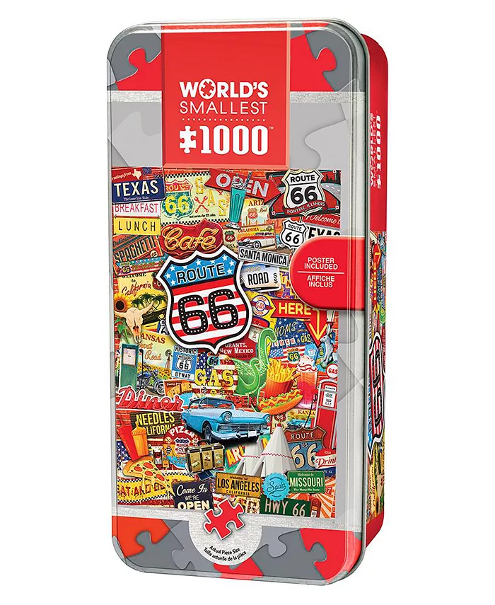 MasterPieces Puzzles Worlds Smallest - Route 66 1000 Piece Adult Jigsaw Puzzle - Mycitystee