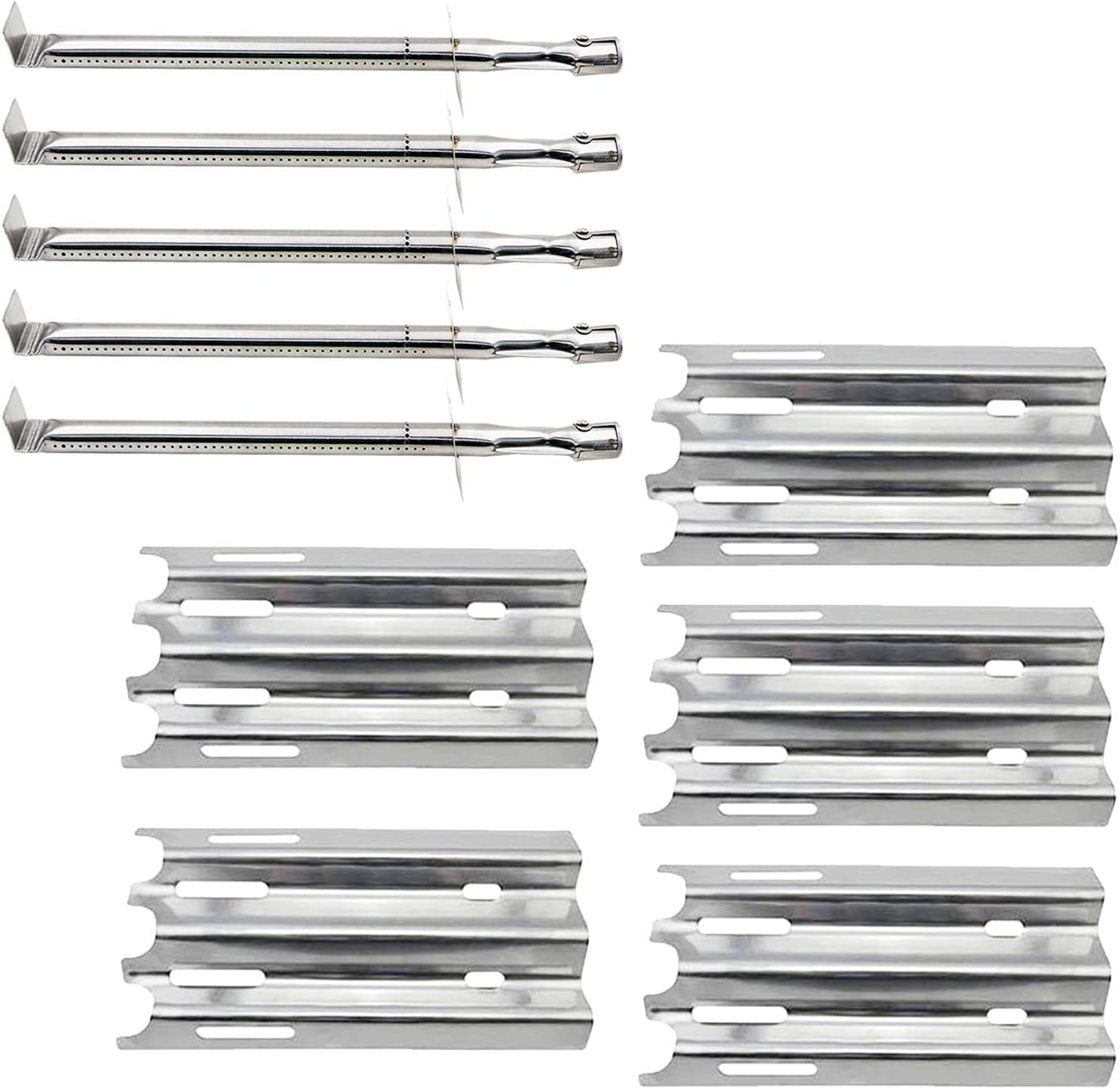 Repair Kit for Jenn Air JA580, JA580P 5 Burner Gas Grills, Burners and Heat Plates Set - Mycitystee