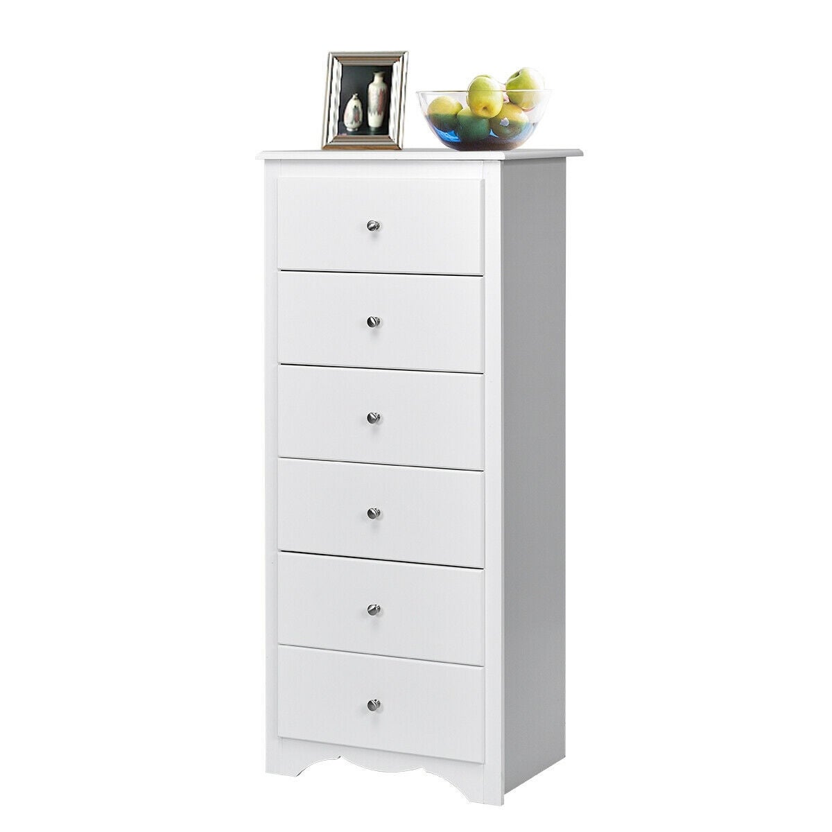 Gymax 6 Drawer Chest Dresser Clothes Storage Bedroom Tall Furniture - - 29556561 - Mycitystee