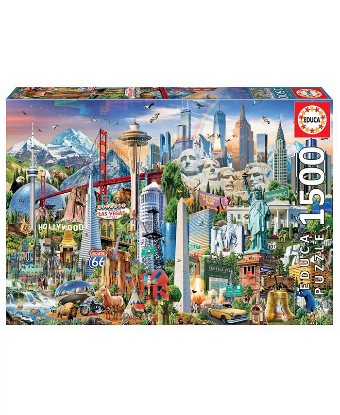 Educa North America Landmarks - 1500 Piece - Mycitystee