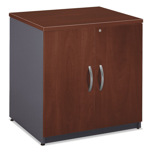 Bush Series C Collection 30W Storage Cabinet， Graphite Gray/Hansen Cherry (WC24496A) - Mycitystee