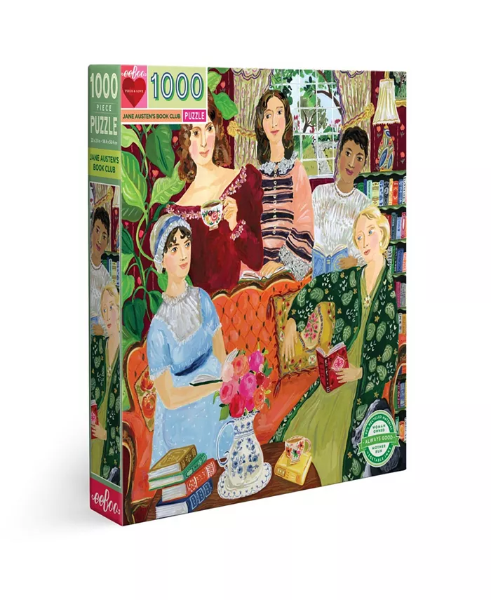 Eeboo Piece and Love Jane Austen's Book Club Square Adult Jigsaw Puzzle， 1000 Pieces - Mycitystee