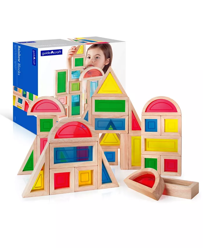 Guidecraft， Inc Guidecraft Rainbow Blocks - 30 Pieces Set - Mycitystee