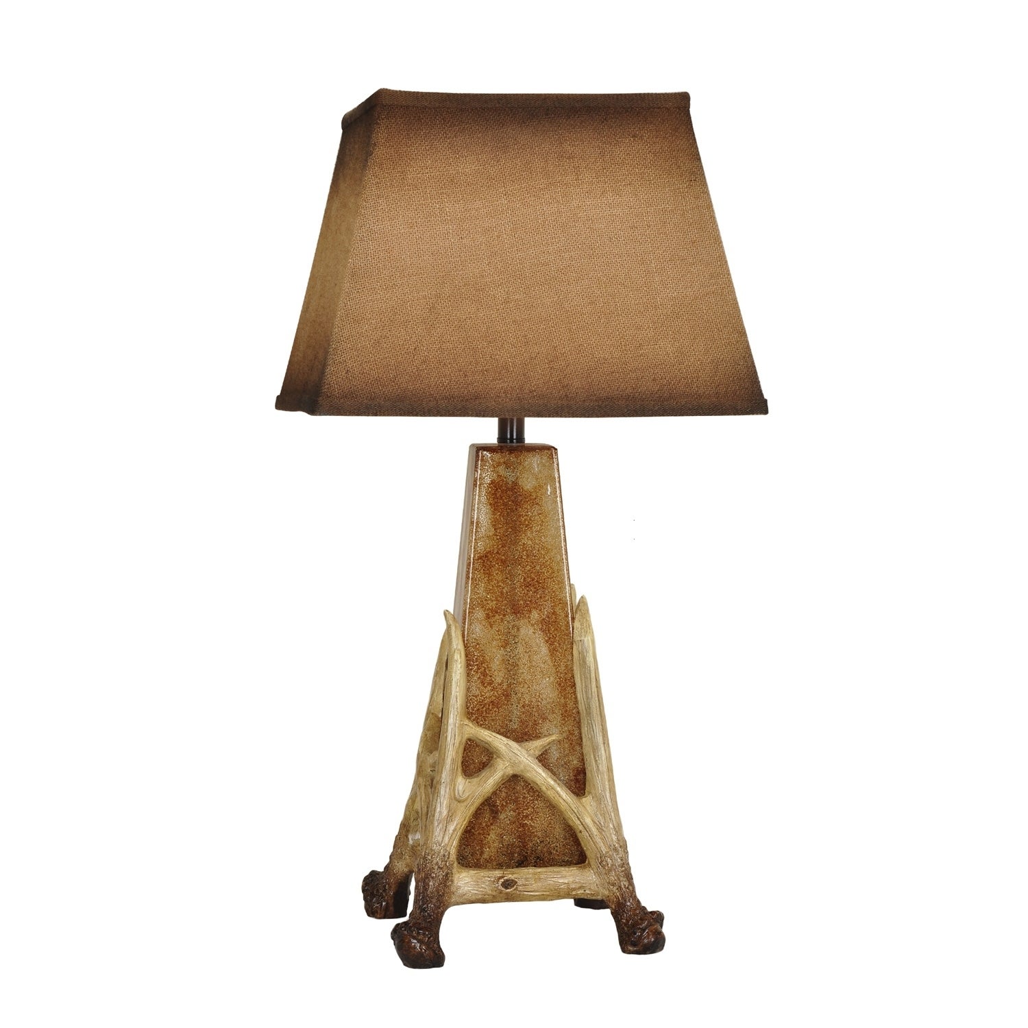 Antler Cage Antler and Antique Glass 31.5-inch Table Lamp - 16x11x31.5 - Mycitystee