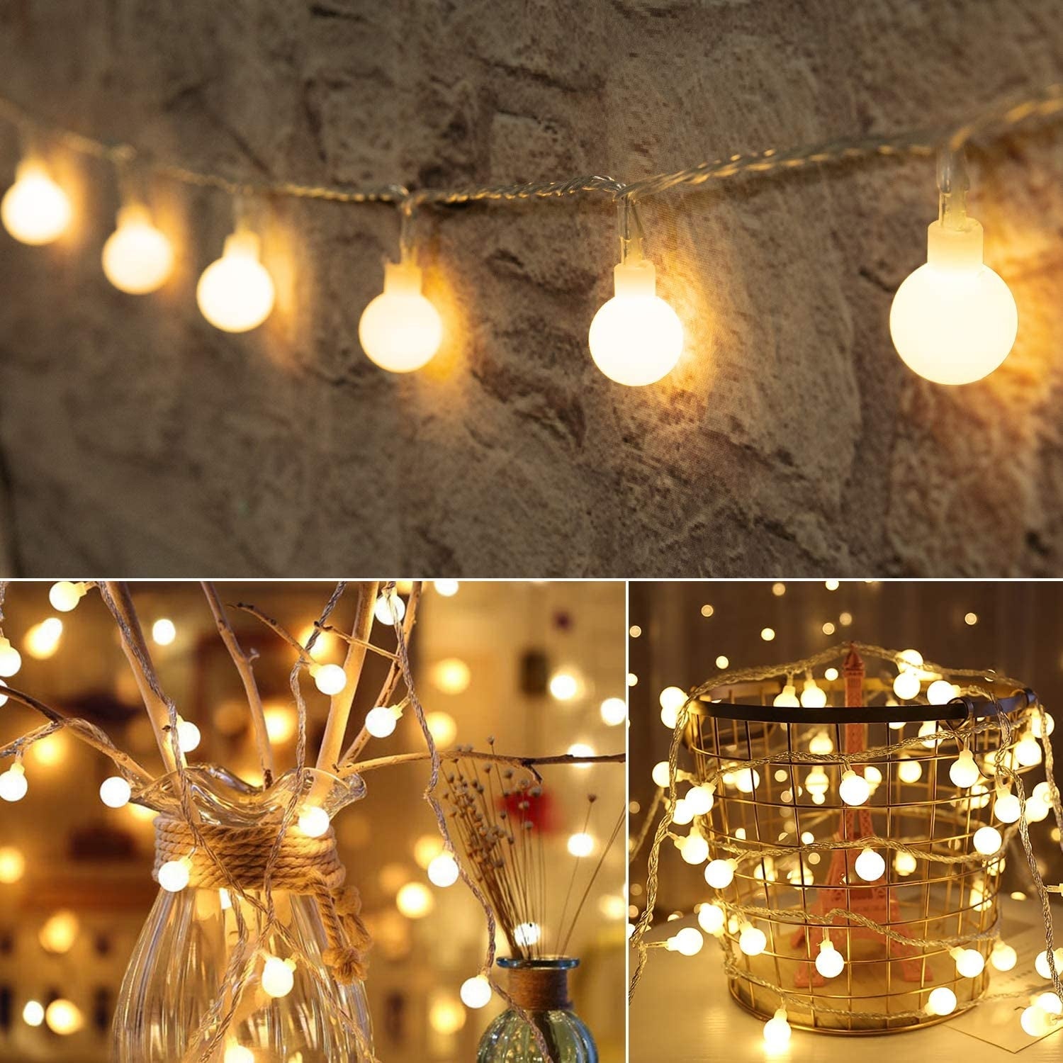 33 Feet 8 Modes with Remote Mini Globe Lights， Warm White - Yellow Shopping - The Best Deals on String Lights | 39295518 - Mycitystee