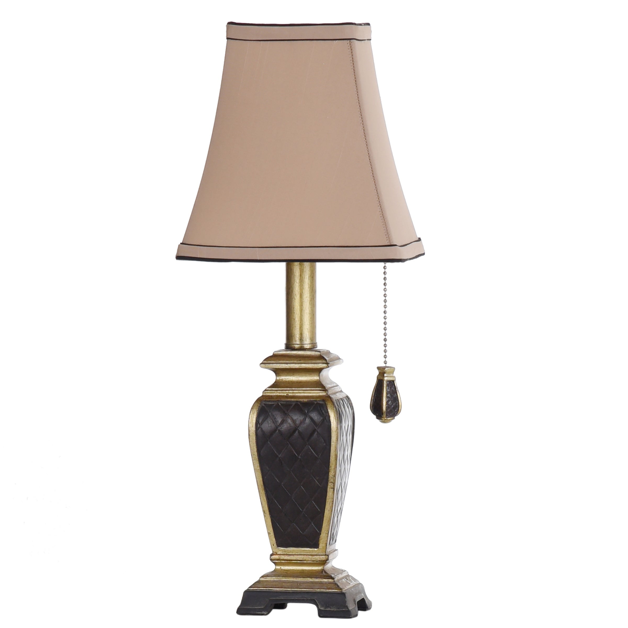 StyleCraft Brompton Black And Gold Accent Table Lamp - Gold Fabric Shade - Mycitystee