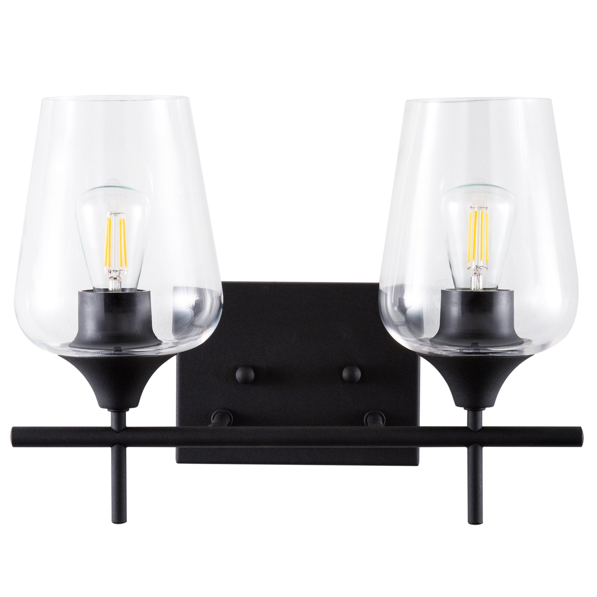 CO-Z Matte Black Vanity Light Sconce w Clear Glass Shade - Mycitystee