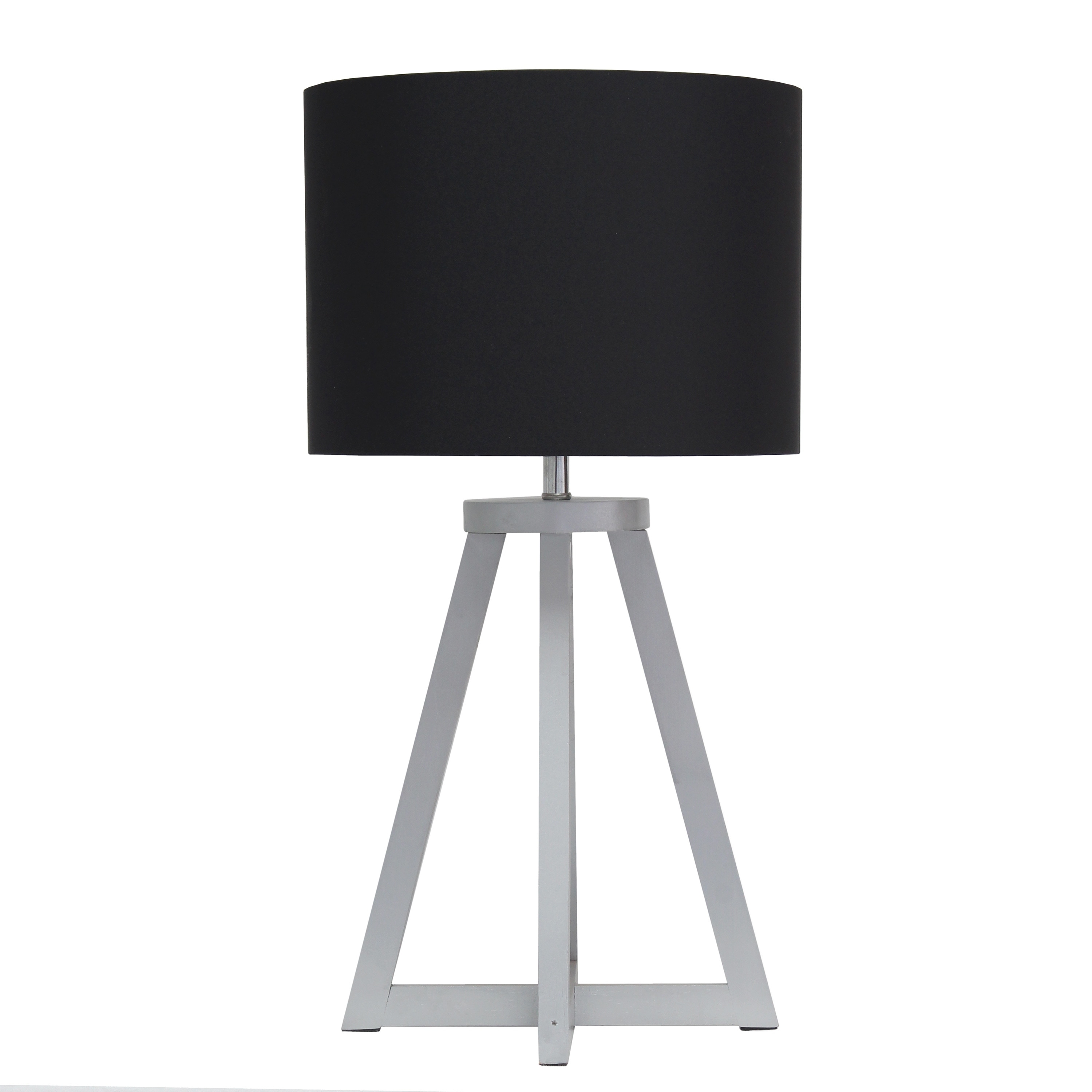 Simple Designs Interlocked Triangular Wood Table Lamp with Fabric Shade - Mycitystee