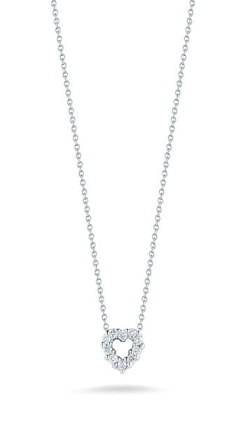 Roberto Coin 18KT White Gold Heart Pendant With Diamonds Necklace - Mycitystee