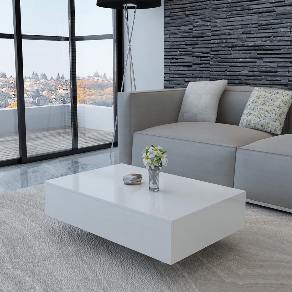 Coffee Table High Gloss White - Mycitystee