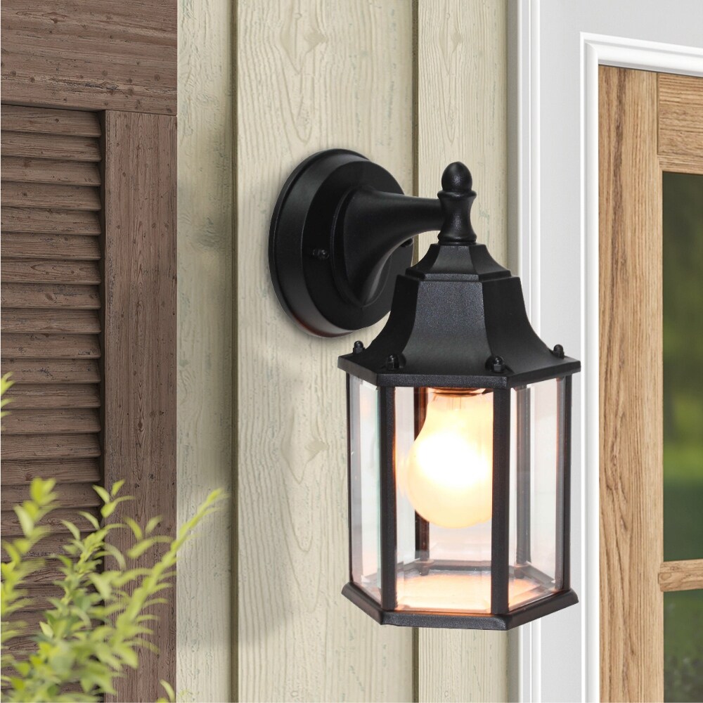 Shekinah 1 Light Outdoor Wall Lantern in Black Finish Shopping - The Best Deals on Outdoor Wall Lanterns | 38529848 - Mycitystee