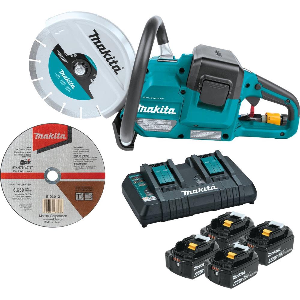 18V X2 (36V) LXT® Lithium-Ion Brushless Cordless 9 Power Cutter Kit， with AFT®， Electric Brake， 4 Batteries (5.0 Ah) - Mycitystee