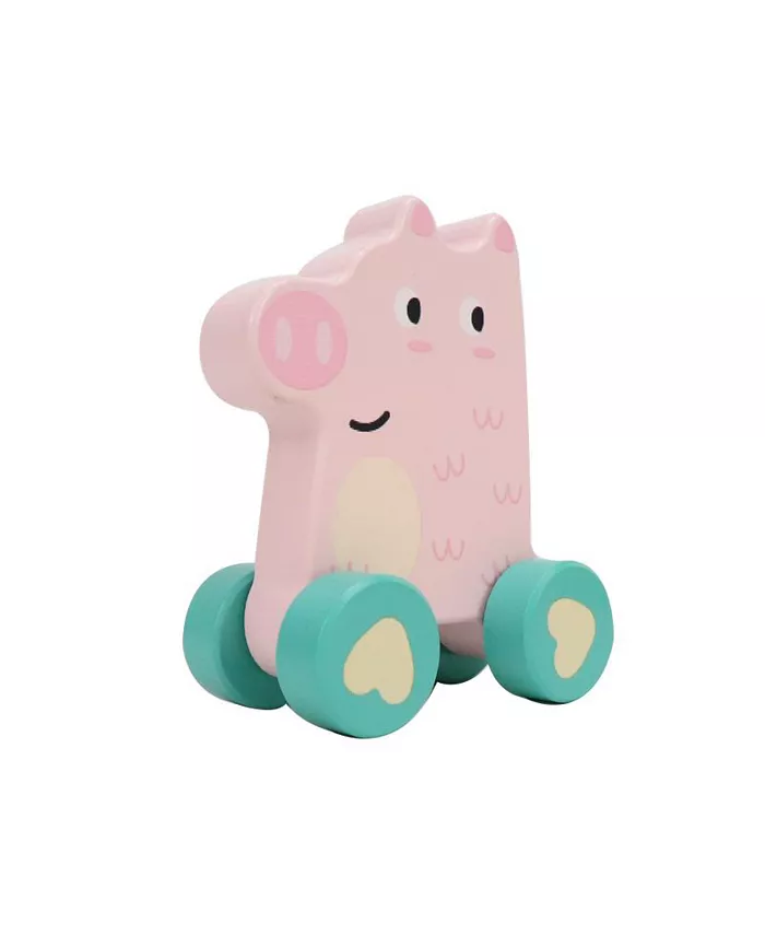 Leo Friends Wooden Little Pig Vehicle Toy， Perfect Christmas or Birthday Present - Mycitystee
