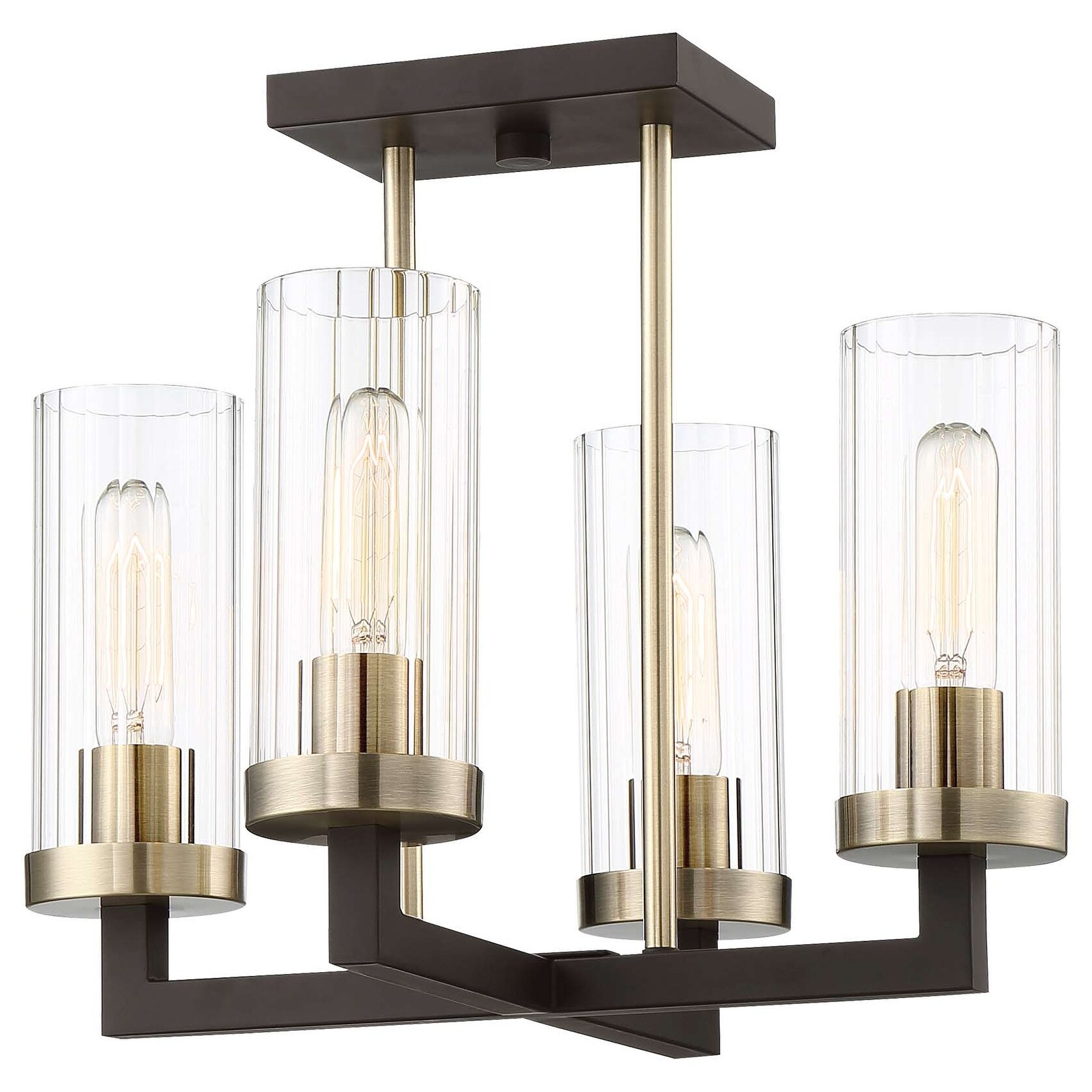 Ainsley Court Aged Kinston Bronze W/Brushed Semi Flush By Minka Lavery - Mycitystee
