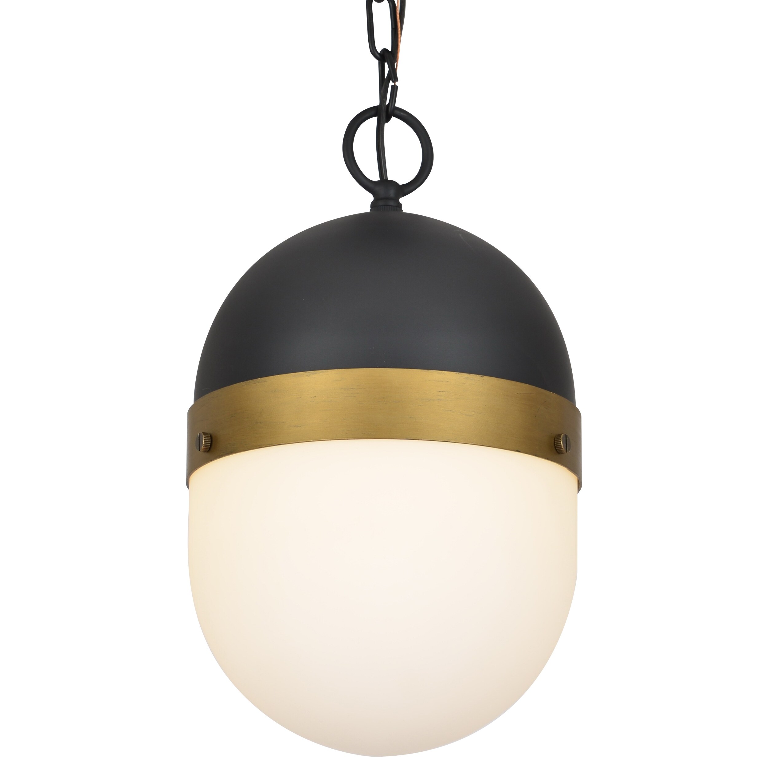 Designer Brian Patrick Flynn's Capsule 1 Light Matte Black and Textured Gold Pendant - 8'' W x 13.25'' H x 7.25'' D - Mycitystee