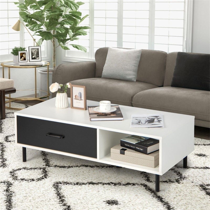 Modern 2-Tier Accent Cocktail Table with Storage - Mycitystee