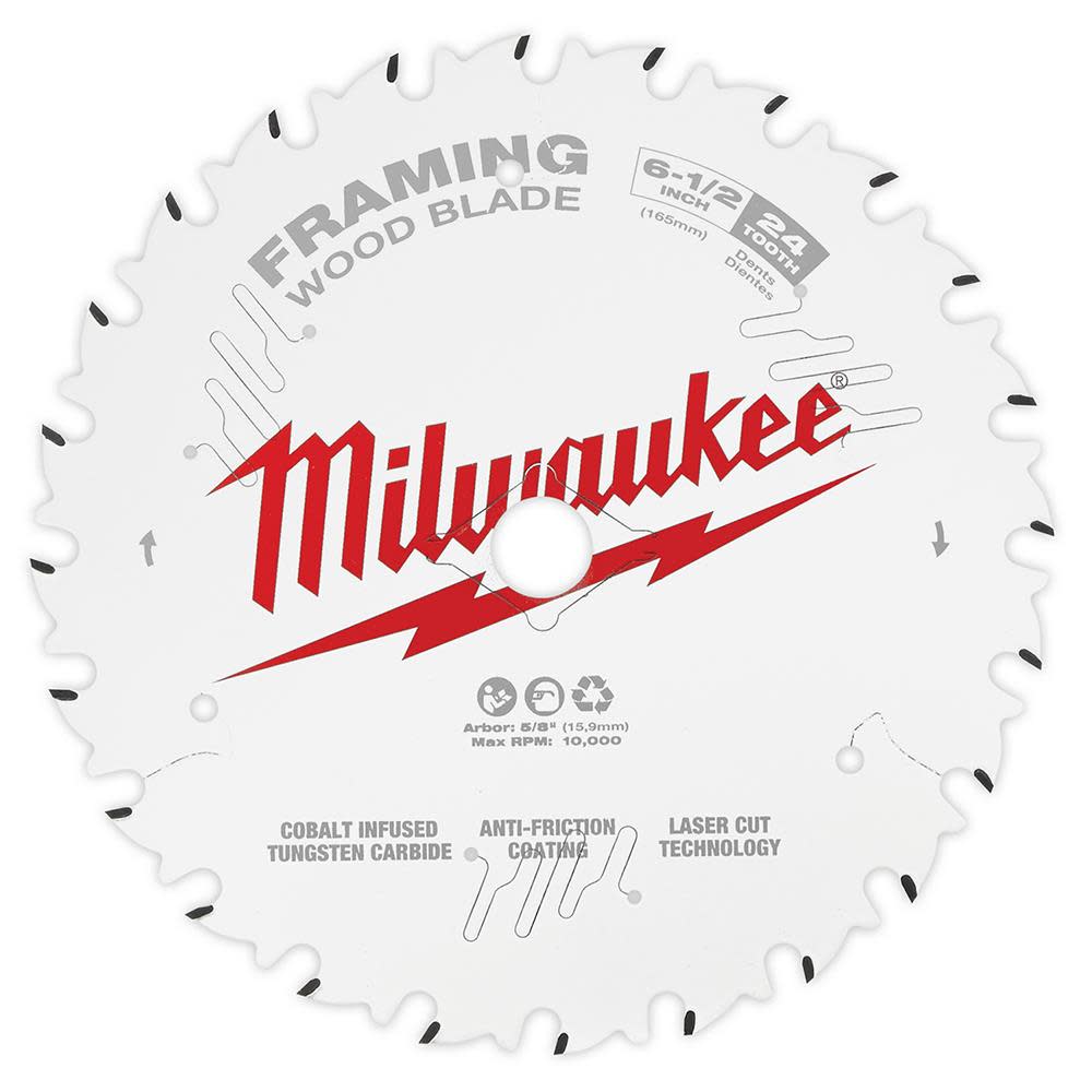 Milwaukee 6-1/2 in. 24T Framing Circular Saw Blade 48-40-0620 from Milwaukee - Mycitystee