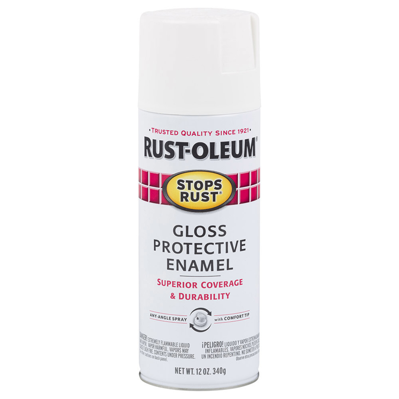 Rust-Oleum Stops Rust Gloss Pure White Protective Enamel Spray Paint 12 oz - Mycitystee