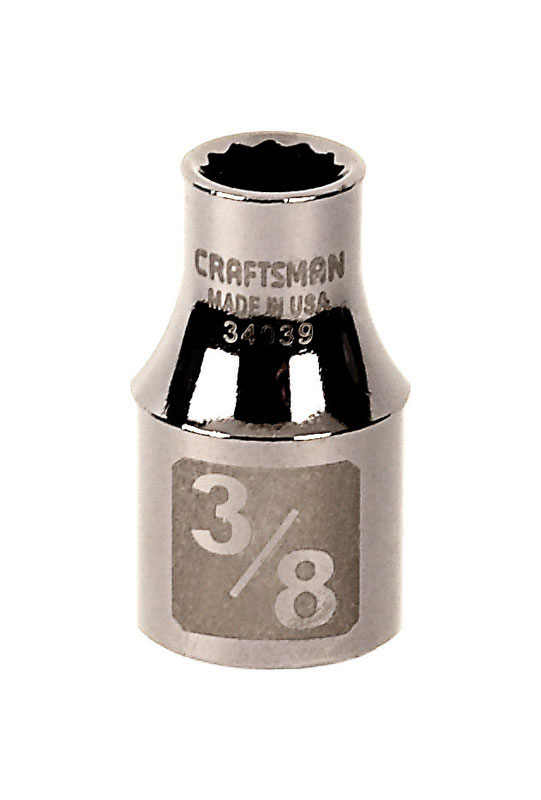 Craftsman 3/8 in. X 1/2 in. drive SAE 12 Point Shallow Socket 1 pc - Mycitystee
