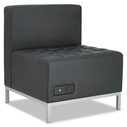 Alera QUB Series Powered Armless L Sectional， 26.38w x 26.38d x 30.5h， Black (QB8116P) - Mycitystee