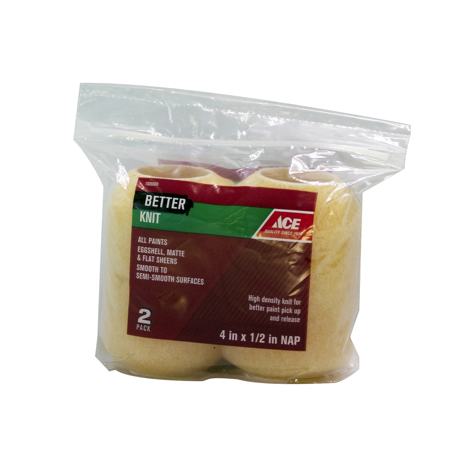 Ace Better Knit 4 in. W X 1/2 in. Paint Roller Cover 2 pk - Mycitystee