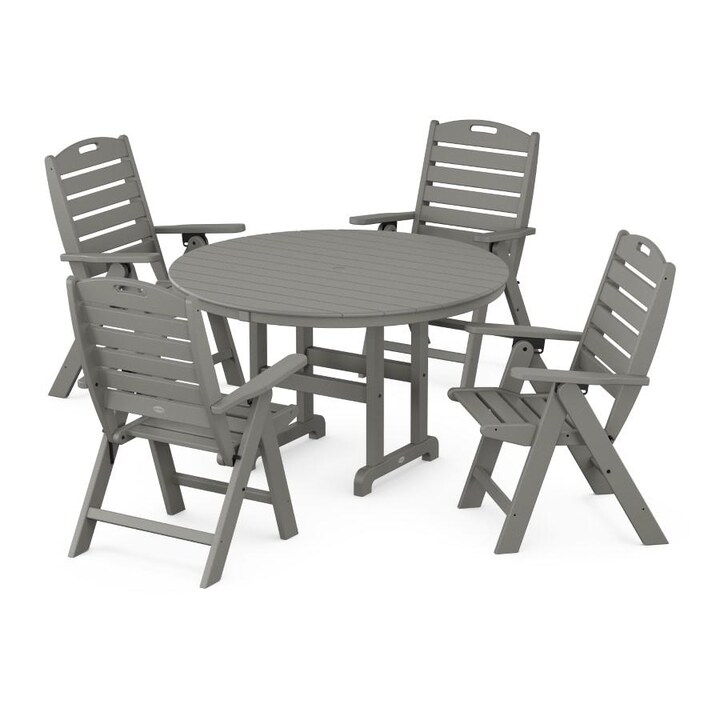POLYWOOD Nautical 5-Piece Dining Set in Slate Grey - Mycitystee