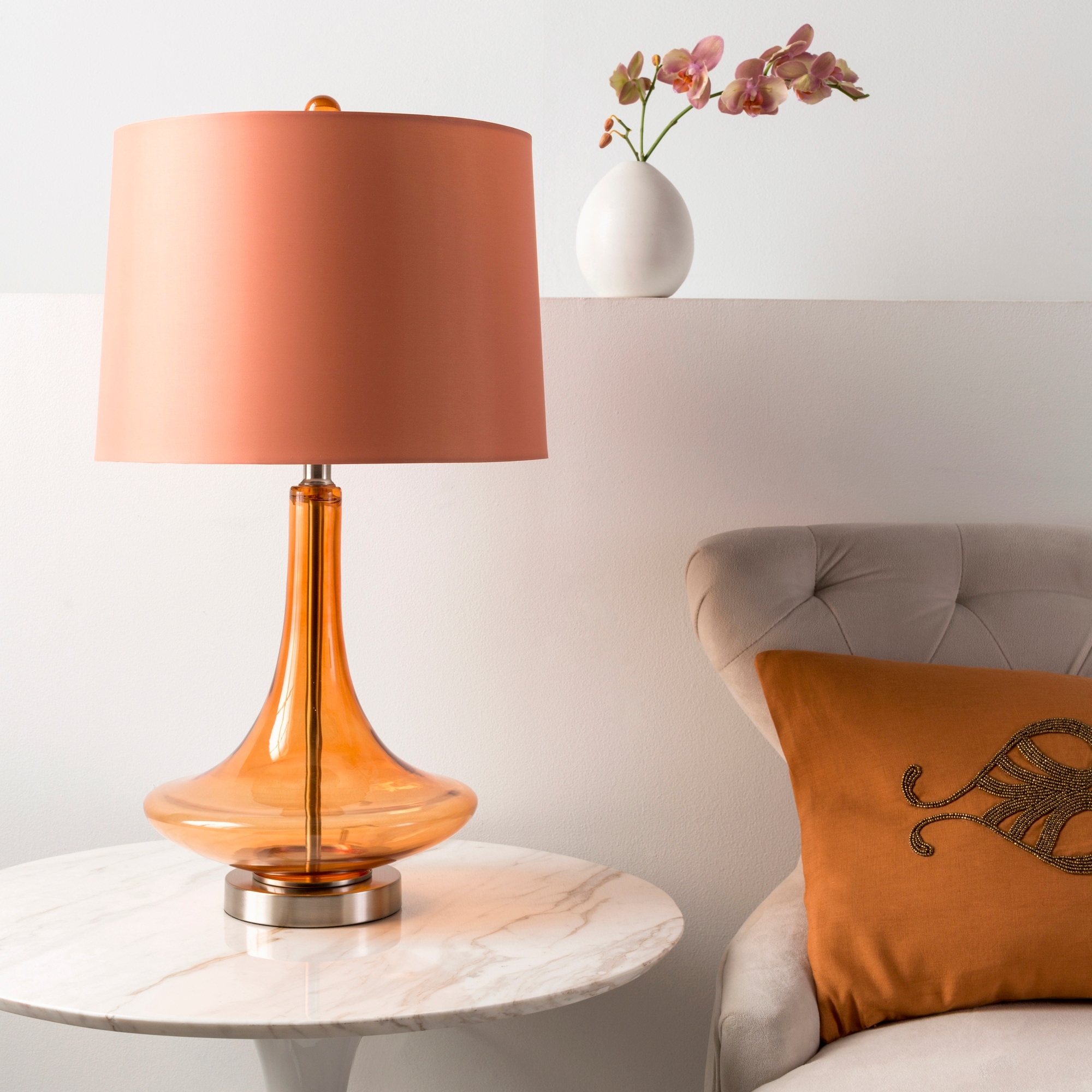 Modern Solid Orange Bray Table Lamp - Mycitystee