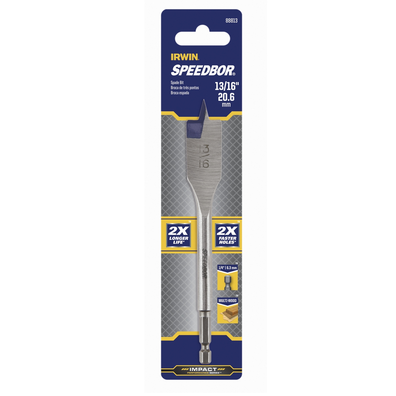 Irwin Speedbor 13/16 in. X 6 in. L Carbon Steel Wood Boring Bit 1 pc - Mycitystee