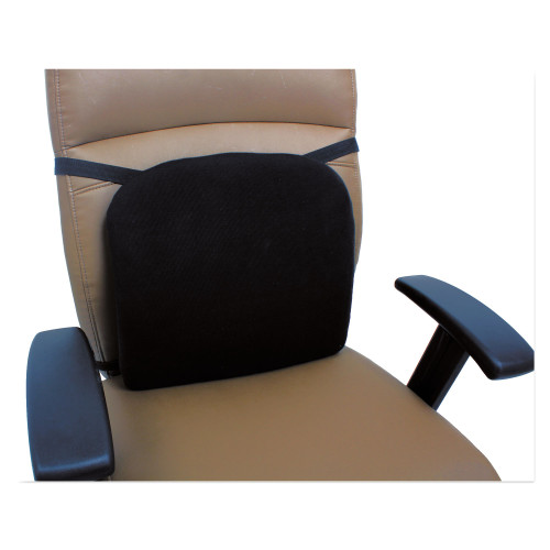 Alera Cooling Gel Memory Foam Backrest， Two Adjustable Chair-Back Straps， 14.13 x 14.13 x 2.75， Black (CGC411) - Mycitystee
